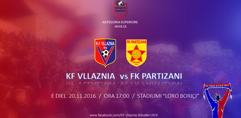 Sot ora 17:00: Vllaznia - Partizani